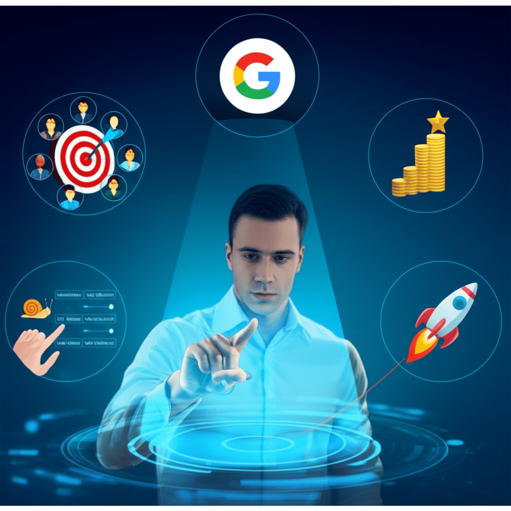 Gráfico com as 5 principais vantagens de anunciar no Google Ads